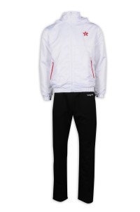 WTV165 Design Winter Sports Suit Hooded Hong Kong Sportswear Manufacturer front view
